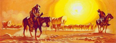 Piste de wagons sous une chaleur accablante (gouache sur papier) - Ron Embleton