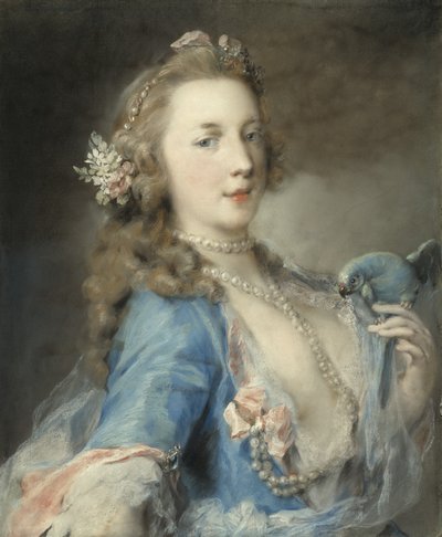 Jeune femme avec un perroquet - Rosalba Giovanna Carriera