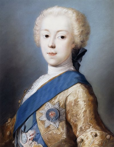 Portrait du prince Charles Édouard Stuart, buste, de profil vers la gauche - Rosalba Giovanna Carriera