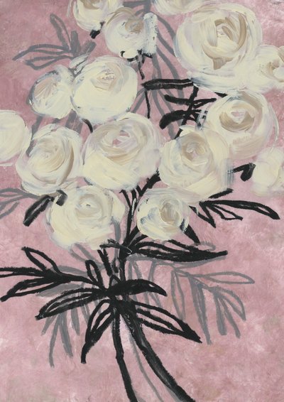 Roses blanches abstraites - Rosana Laiz Blursbyai