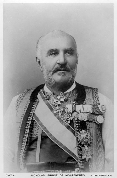 Nicolas, Prince du Monténégro, vers 1900 - Rotary Photo
