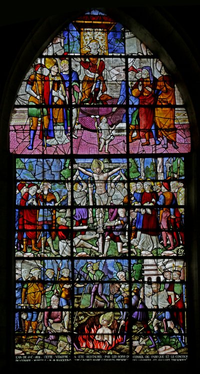 Vitrail représentant des scènes de la vie de Saint Denis, 1530-40 - Rouen School