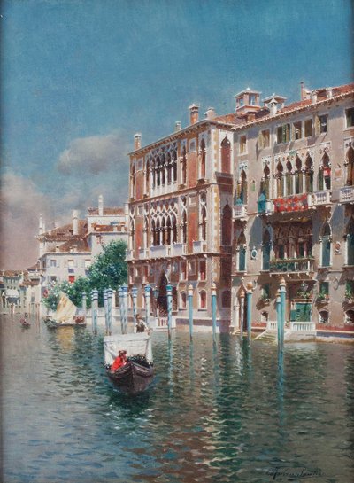 Gondole devant le Palazzo Cavalli-Franchetti et les Palazzi Barboro, Venise - Rubens Santoro