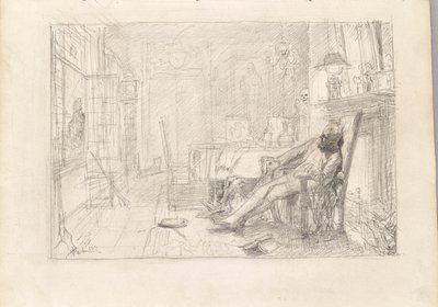 Homme dans un fauteuil et mort sur le pas de la porte - Rudolf Hausleithner