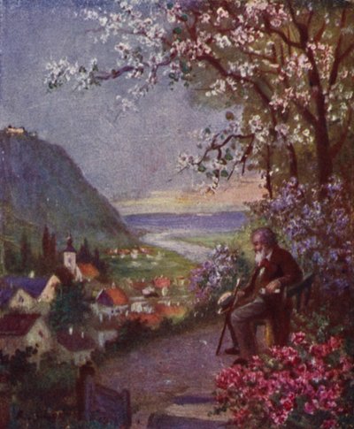 Leopoldsberg, au premier plan Brahms, se reposant après une longue marche - Rudolf Klingsbogl