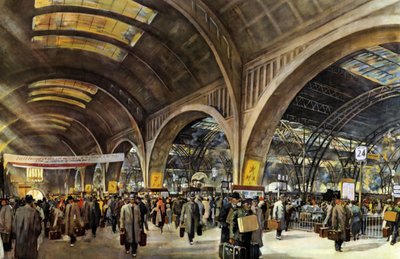 Chemins de fer allemands - Gare centrale de Leipzig pendant la foire - Rudolf Lipus