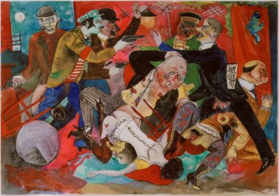 Agression dans un bordel - Rudolf Schlichter