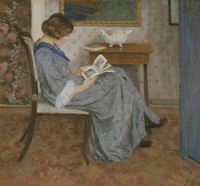 Lecteur en bleu, vers 1908 - Rudolf Vejrych