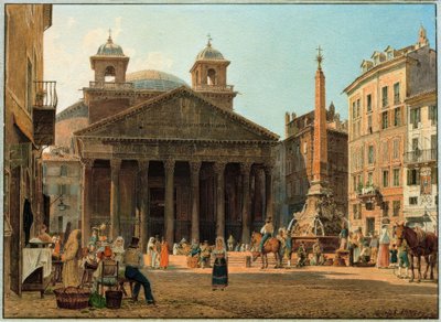 Le Panthéon et la Piazza della Rotonda à Rome - Rudolf von Alt