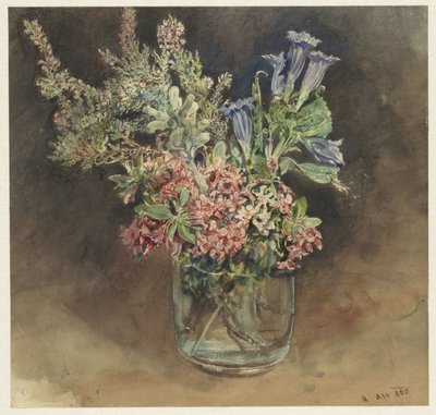 Verre avec des fleurs alpines - Rudolf von Alt