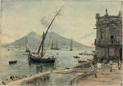 Naples avec le mont Vésuve - Rudolf von Alt