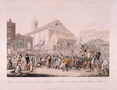Élection à Covent Garden, Londres, 1818 - Rudolph Ackermann