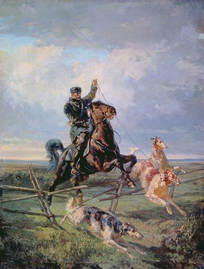 Chasseur avec les Borzoïs, 1872 - Rudolph Frenz
