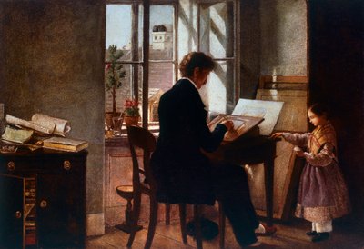 À la fenêtre, par Rudolf von Alt - Rudolf von Alt