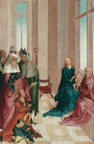 Tableau votif avec sainte Anne trinitaire et les saints Léopold, Ulrich et André - Rueland Frueauf d. J.