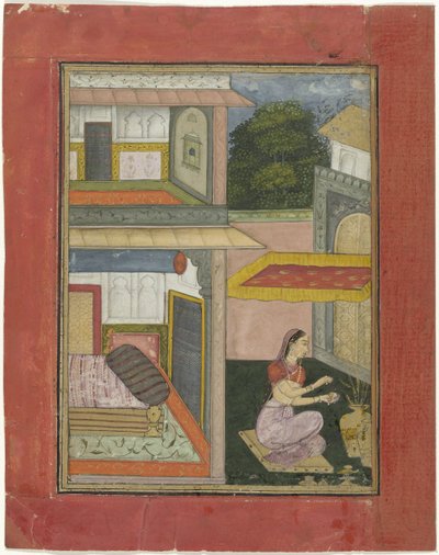 Gunakari Ragini, femme assise dans une cour de palais - Rukn ud din (attributed to)