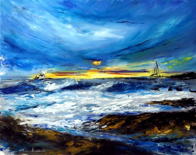 Coucher de soleil sur un océan à Hawaï, 2022 - Ruslana Levandovska