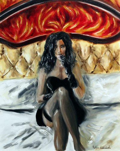 Femme avec un cocktail - Ruslana Levandovska