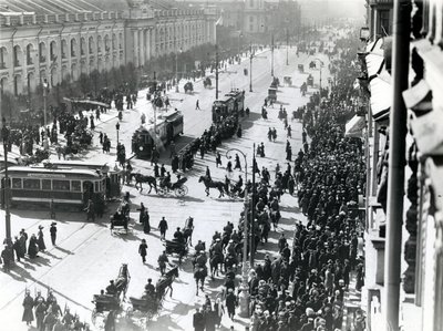 Manifestation à Saint-Pétersbourg contre le massacre de Lena en Sibérie, avril 1912 - Russian Photographer