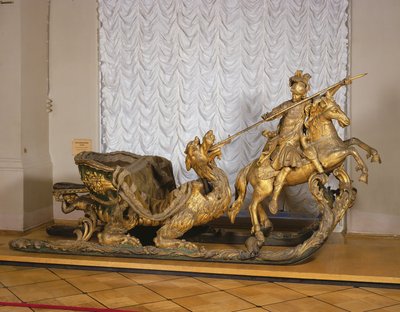 Traîneau de carnaval avec la figure de Saint Georges - Russian School