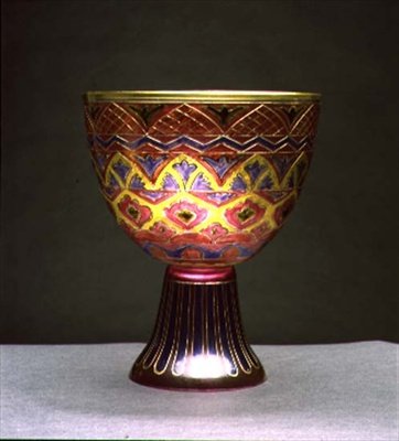 Bol émaillé avec un design géométrique simple, probablement provincial, 1880 - Russian School