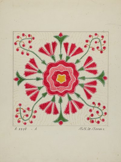 Courtepointe appliquée, c. 1940 - Ruth M Barnes