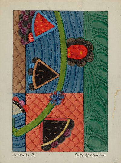Couverture en appliqué, vers 1936 - Ruth M Barnes