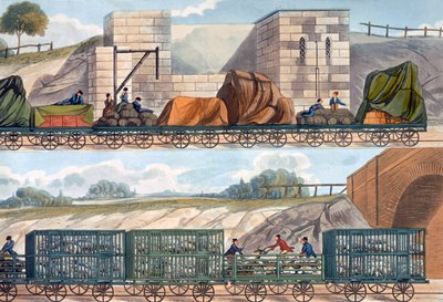 Trains sur le chemin de fer de Liverpool et Manchester, 1832-1833 - SG Hughes