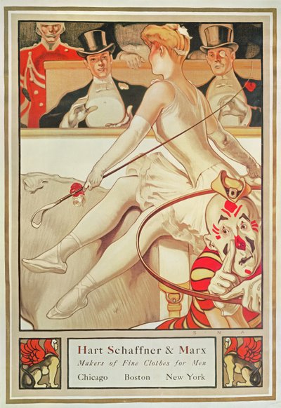 Affiche publicitaire pour Hart Schaffner & Marx, fabricants de vêtements de qualité pour hommes, vers 1925 - S.N. Abbott
