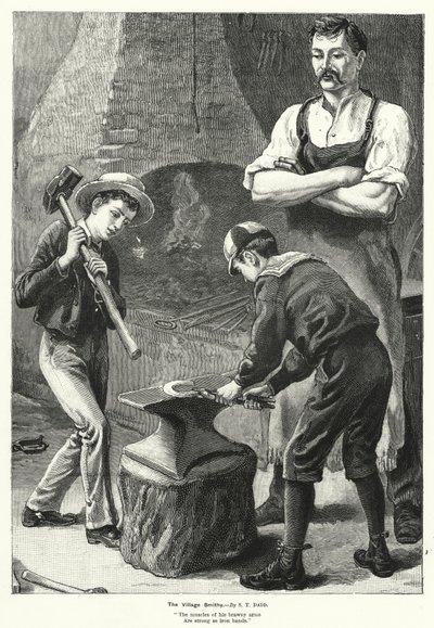 La forge du village (gravure) - S.T. (after) Dadd