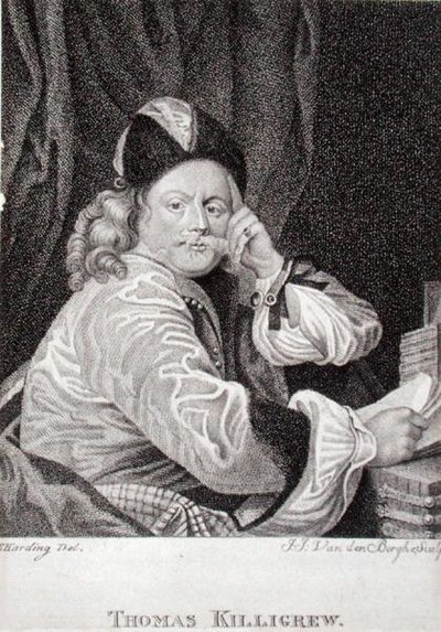 Thomas Killigrew (1612-83), gravé par J.J. Van den Bergh - S. (after) Harding