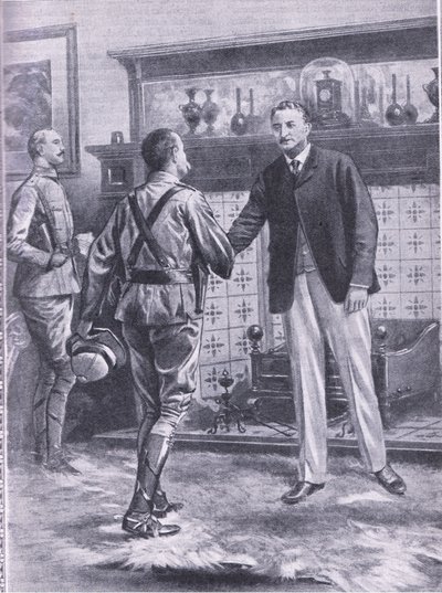 Quand Kimberley a été libéré par French. Général French et Cecil Rhodes, illustration de Cassells Romance of Famous Lives - S. Begg