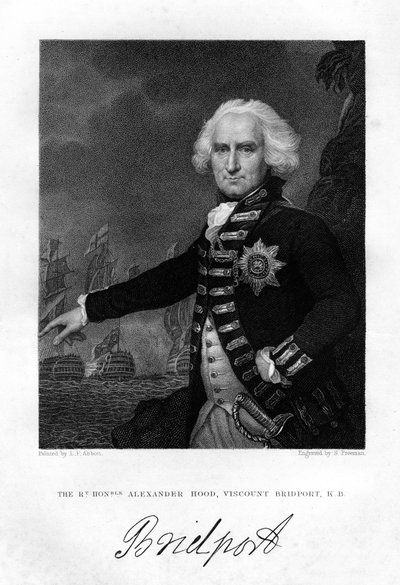 Amiral Alexander Hood 1726-1814, 1er vicomte Bridport, 1837 - S. Freeman