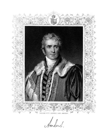 William Pitt Amherst, 1er comte Amherst, homme d