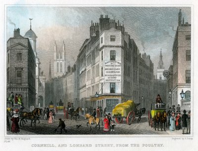 Cornhill et Lombard Street depuis Poultry, Londres - S. Lacey