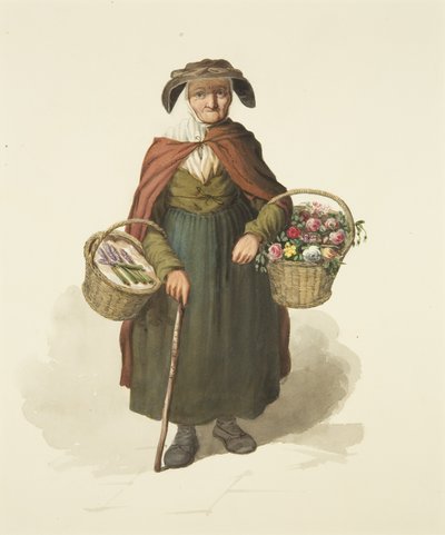 Vendeuse de fleurs de Kingswood, vers 1828 - S. or D. A. Peters