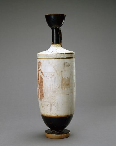 Lekythos à fond blanc avec jeune femme à une tombe, 450-440 avant J.-C. - Sabouroff Painter (attr. to)