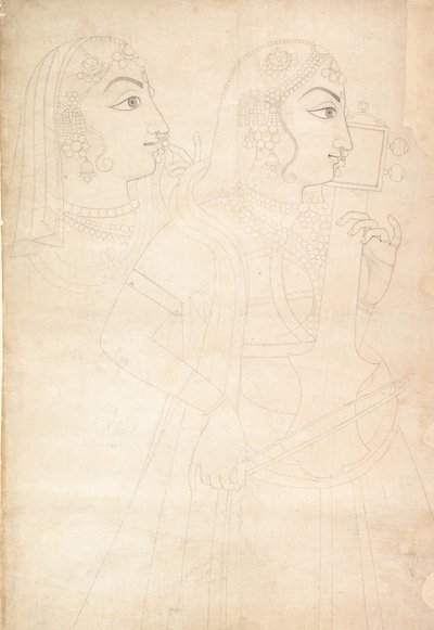 Chanteur et joueur de sarinda, vers 1800 - Sahib Ram