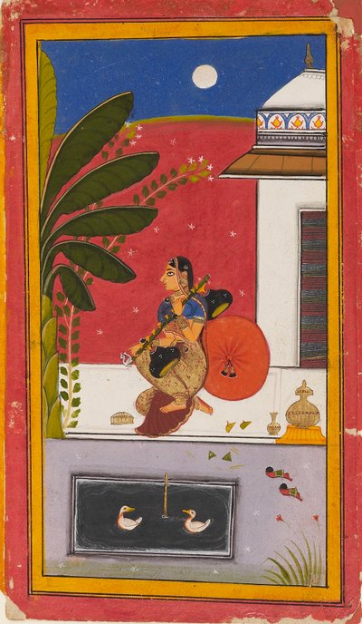 Une dame jouant de la vina, 1630-1640 - Sahibdin