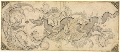 Dragon dans le feuillage avec des têtes de lion et de phénix - Sahkulu