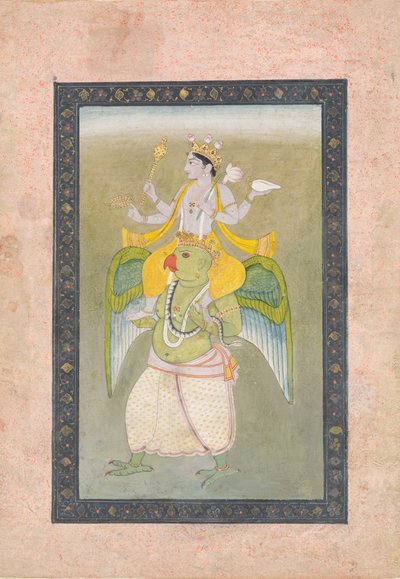 Vishnu sur Garuda, vers 1810-20 - Sajnu