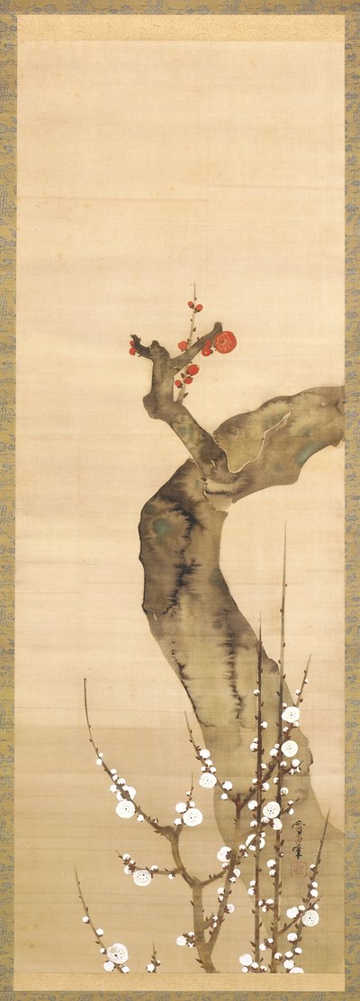 Fleurs de prunier rouges et blanches - Sakai Oho