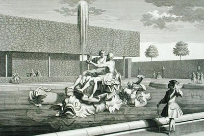 La fontaine de Neptune et Thétis au palais du Belvédère, Vienne, gravée par Jakob Gottlieb Thelott, publiée vers 1730-40 - Salomon (after) Kleiner