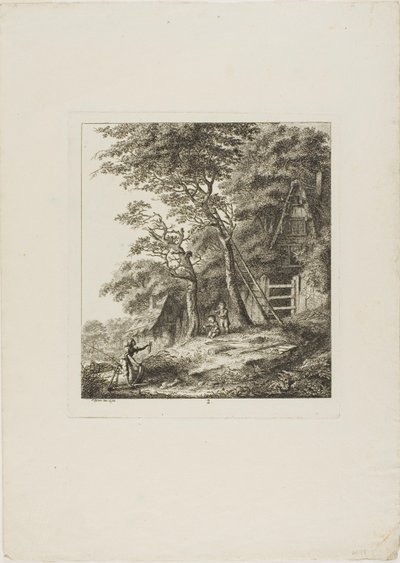 Pêcheurs avec enfants, deuxième planche de Paysages Dédiés à M. Warelet - Salomon Gessner