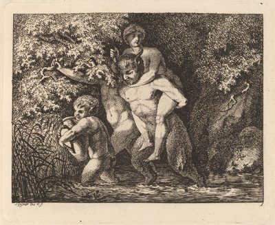 Satyre portant une nymphe sur son dos - Salomon Gessner