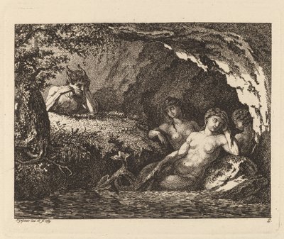 Trois lutins endormis avec un satyre, 1769 - Salomon Gessner