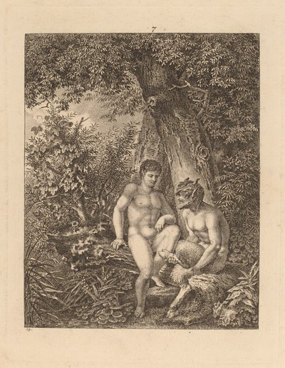 Deux satyres dans une forêt - Salomon Gessner
