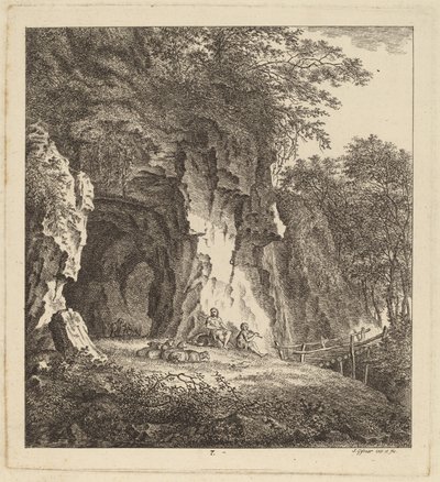 Deux bergers dans un paysage rocheux, 1764 - Salomon Gessner