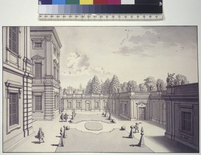 Pleine page : vue des jardins du Palais Liechtenstein - Salomon Kleiner