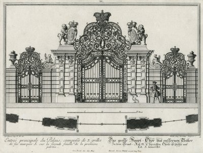 Plan et élévation de la porte d